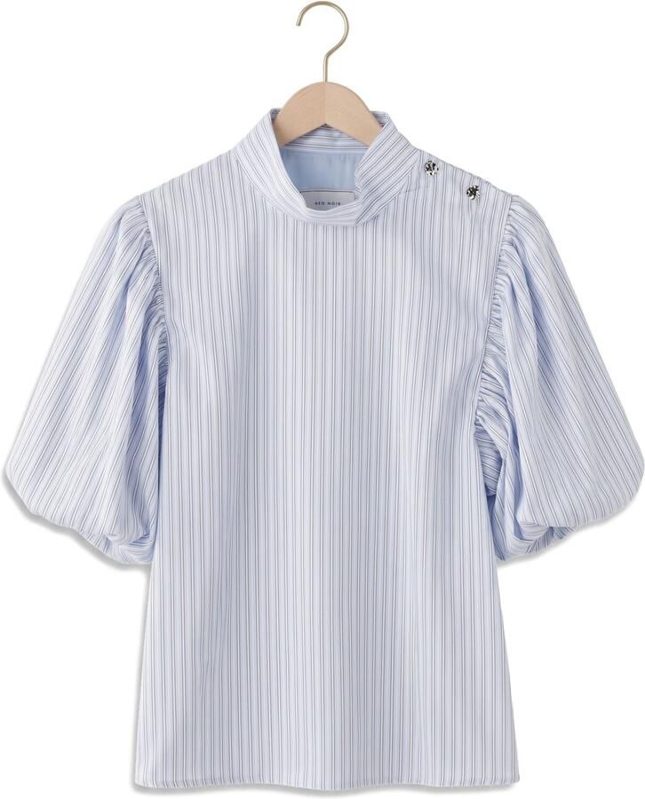 NEO NOIR Dames Blouses Parisa Stripe Blouse Lichtblauw - Foto 2