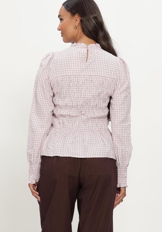 NEO NOIR Dames Blouses Possa Mini Check Blouse Lichtroze - Foto 3