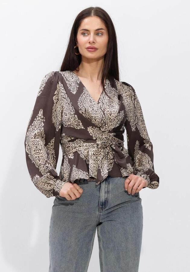 NEO NOIR Dames Blouses Rista Paisley Drop Blouse Bruin