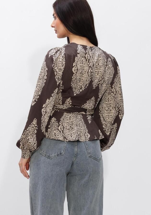 NEO NOIR Dames Blouses Rista Paisley Drop Blouse Bruin - Foto 2
