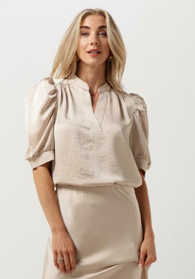 NEO NOIR Beige Satijnen Blouse Stijlvolle Toevoeging Beige Dames