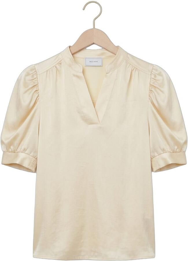 NEO NOIR Dames Blouses Roella Heavy Sateen Blouse Creme - Foto 2