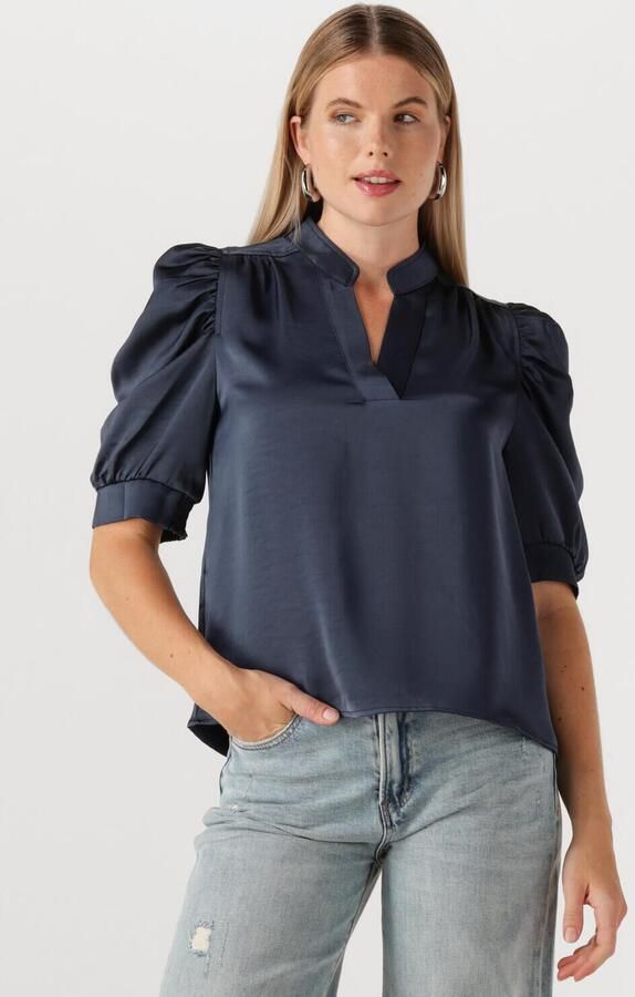 NEO NOIR Dames Blouses Roella Heavy Sateen Blouse Donkerblauw - Foto 4