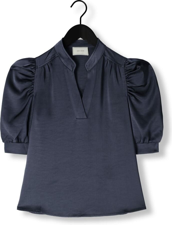 NEO NOIR Dames Blouses Roella Heavy Sateen Blouse Donkerblauw