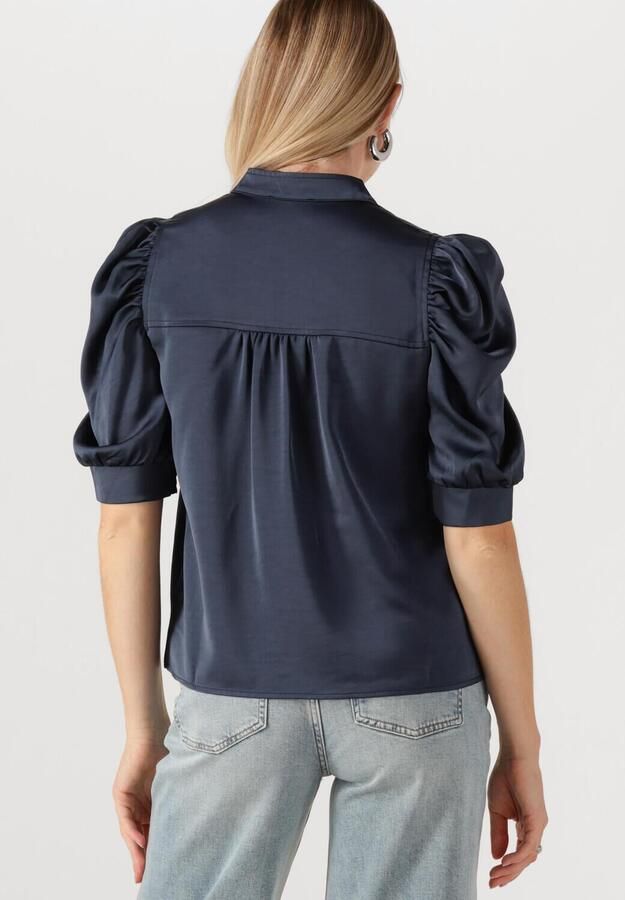 NEO NOIR Dames Blouses Roella Heavy Sateen Blouse Donkerblauw - Foto 3