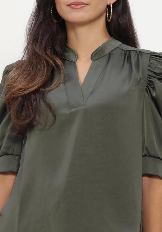 NEO NOIR Regular fit blouse van satijn met pofmouwen model 'Roella' - Foto 3