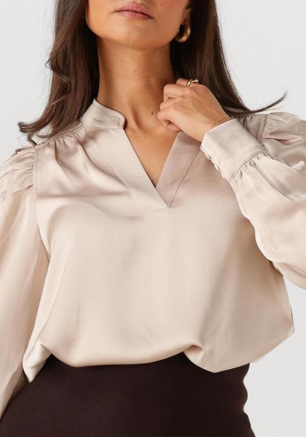 NEO NOIR Dames Blouses Rosslyn Heavy Sateen Blouse Creme - Foto 2