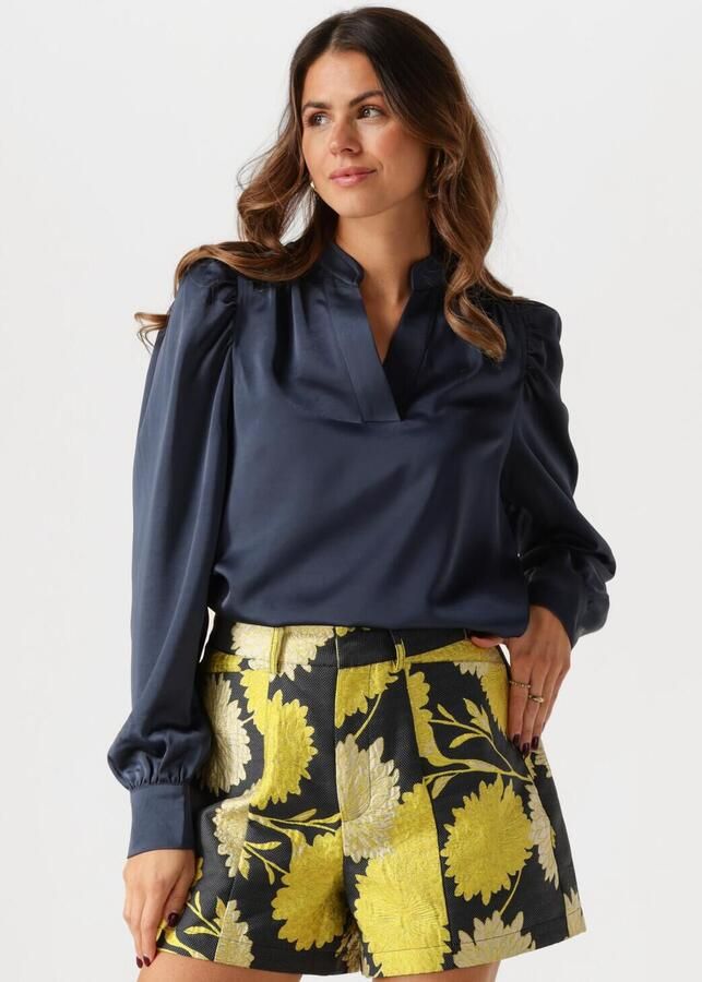 NEO NOIR Dames Blouses Rosslyn Heavy Sateen Blouse Donkerblauw