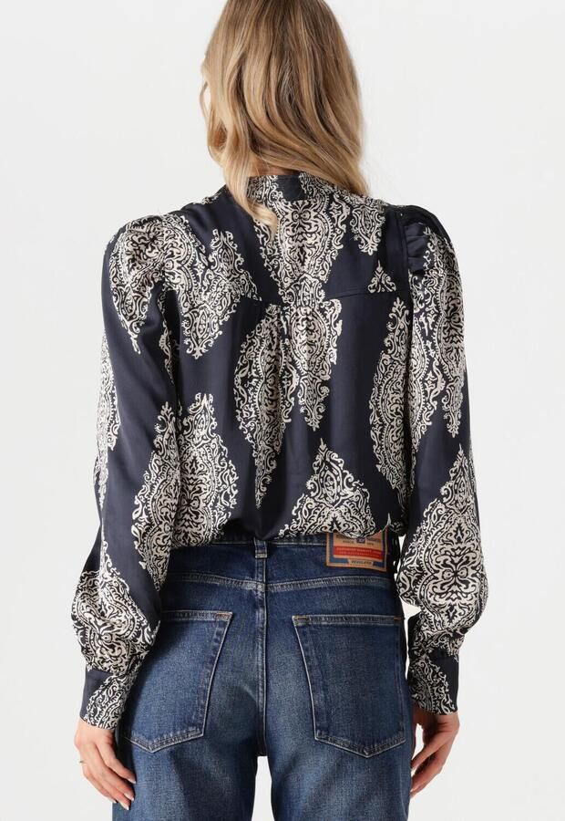 NEO NOIR Dames Blouses Rosslyn Paisley Drop Blouse Donkerblauw - Foto 2