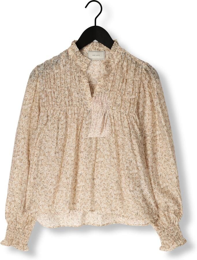 NEO NOIR Dames Blouses Selfina Graphic Flower Blouse Ecru