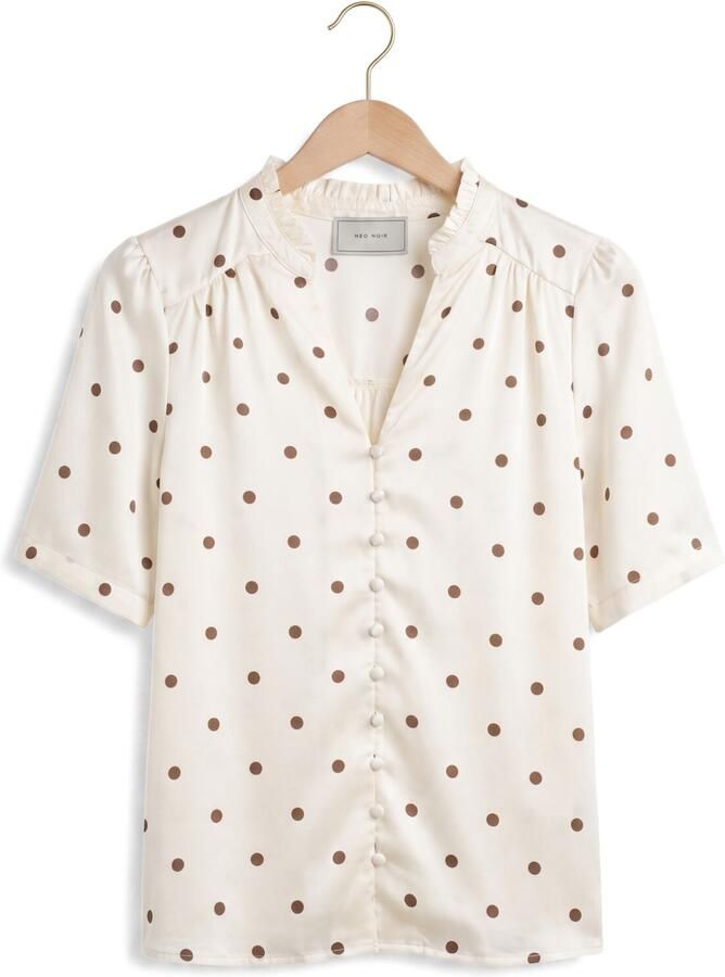 NEO NOIR Dames Blouses Torana Dotted Blouse Gebroken Wit - Foto 2