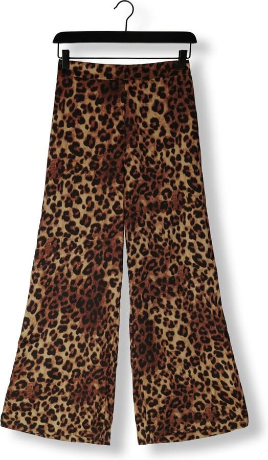 NEO NOIR Luipaardprint Wijde Satijnen Broek Brown Dames - Foto 2