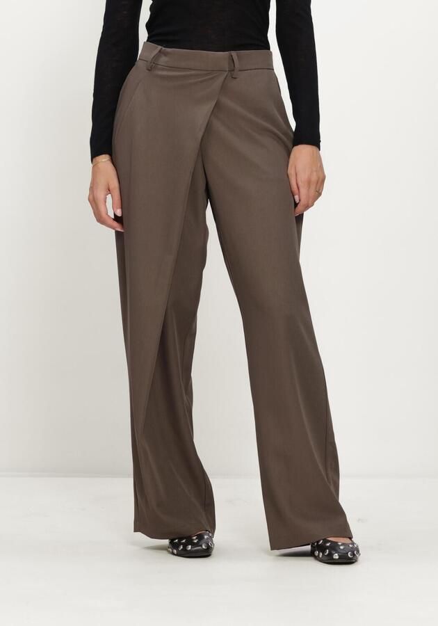 NEO NOIR Dames Broeken Calina Structure Wrap Pants Taupe