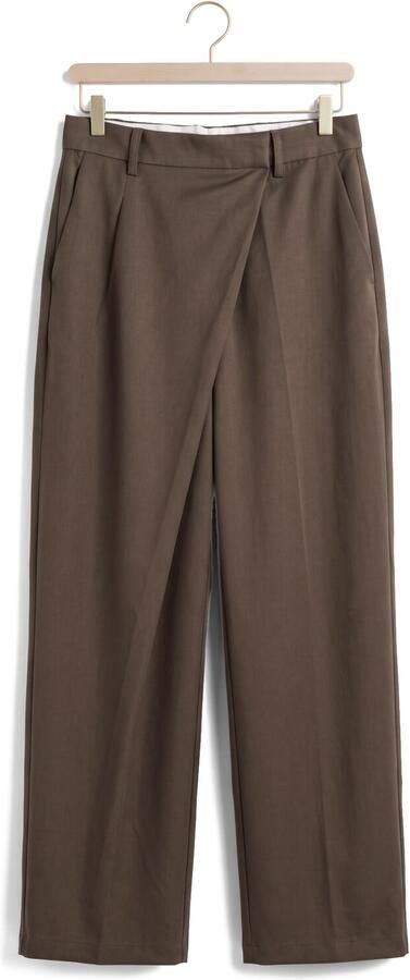 NEO NOIR Dames Broeken Calina Structure Wrap Pants Taupe - Foto 4