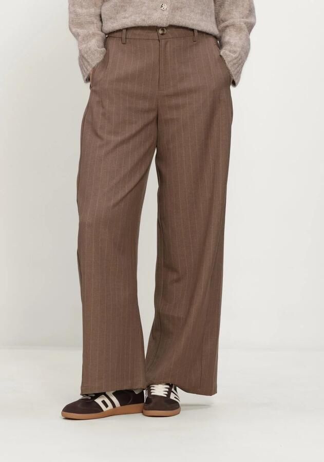 NEO NOIR Dames Broeken Essiall Pinstripe Pants Bruin - Foto 1