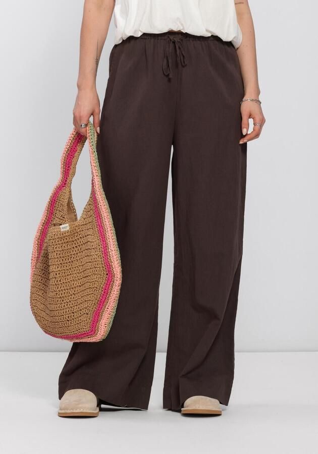 NEO NOIR Dames Broeken Heifa Linen Pants Bruin