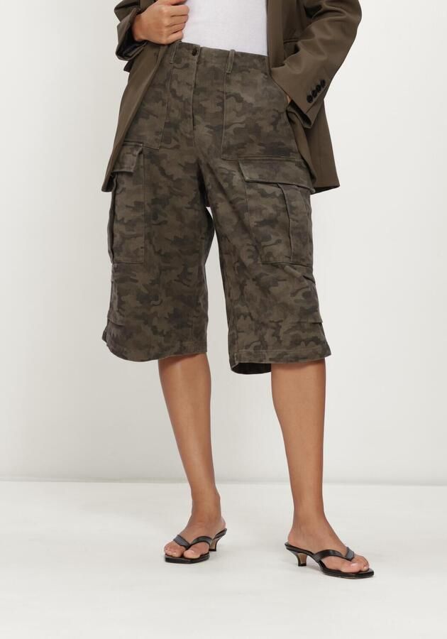 NEO NOIR Dames Broeken Islana Camou Shorts Khaki