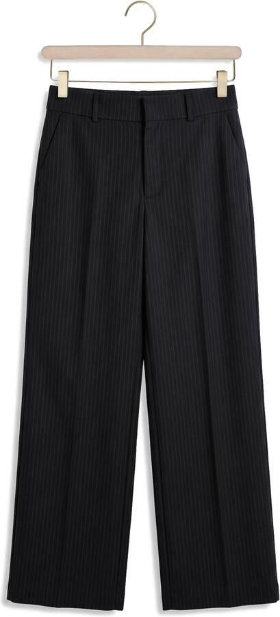 NEO NOIR Dames Broeken Nathalie Slim Pinstripe Pants Zwart - Foto 3