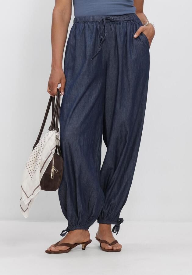 NEO NOIR Dames Broeken Roxane Balloon Denim Pants Donkerblauw