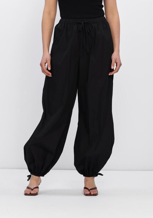 NEO NOIR Dames Broeken Roxane Balloon Poplin Pants Zwart