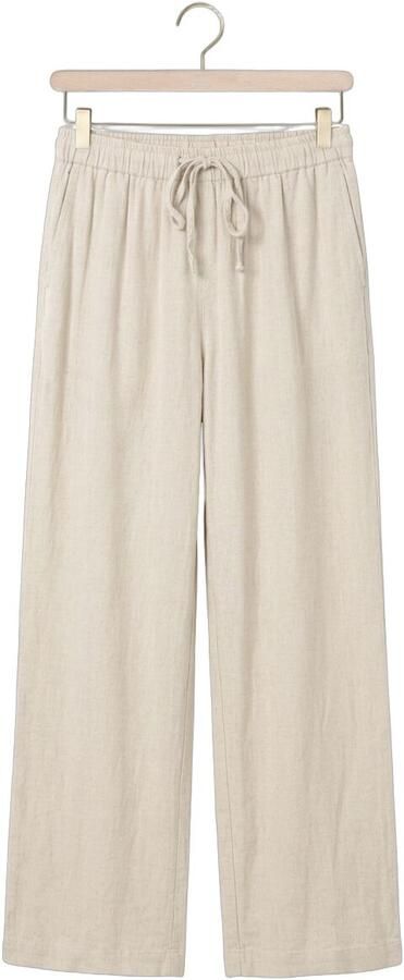 NEO NOIR Dames Broeken Sonar Drapy Linen Pants Zand - Foto 4