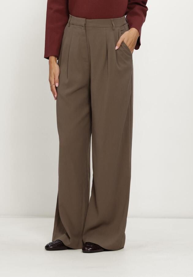 NEO NOIR Dames Broeken Zoba Crepe Pants Khaki