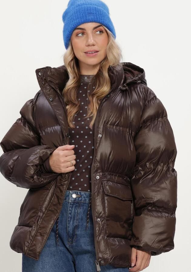 NEO NOIR Dames Jassen Clotilde Shiny Puffer Jacket Bruin - Foto 4