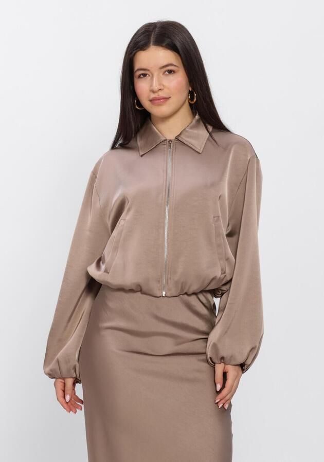 NEO NOIR Dames Jassen Denielle Heavy Sateen Jacket Taupe