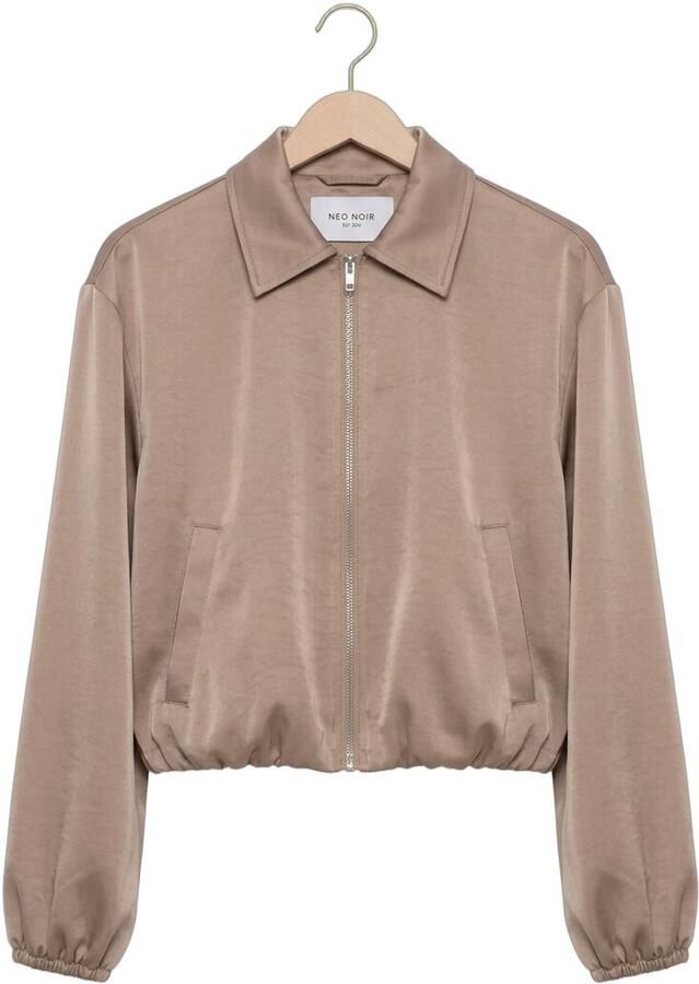 NEO NOIR Dames Jassen Denielle Heavy Sateen Jacket Taupe - Foto 2
