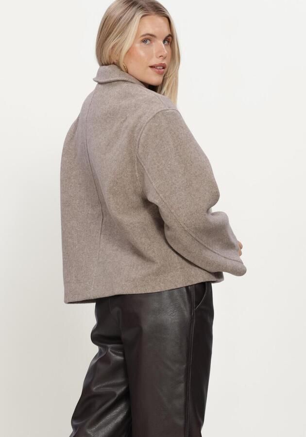 NEO NOIR Dames Jassen Hamra Herringbone Twill Jacket Taupe - Foto 2