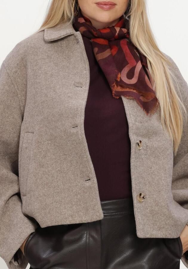 NEO NOIR Dames Jassen Hamra Herringbone Twill Jacket Taupe - Foto 3