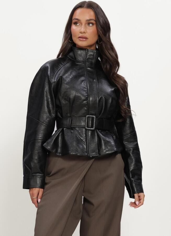 NEO NOIR Dames Jassen Jaclyn Faux Leather Jacket Zwart
