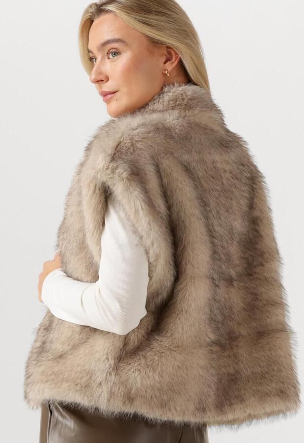NEO NOIR Dames Jassen Kevini Faux Fur Vest Taupe - Foto 3