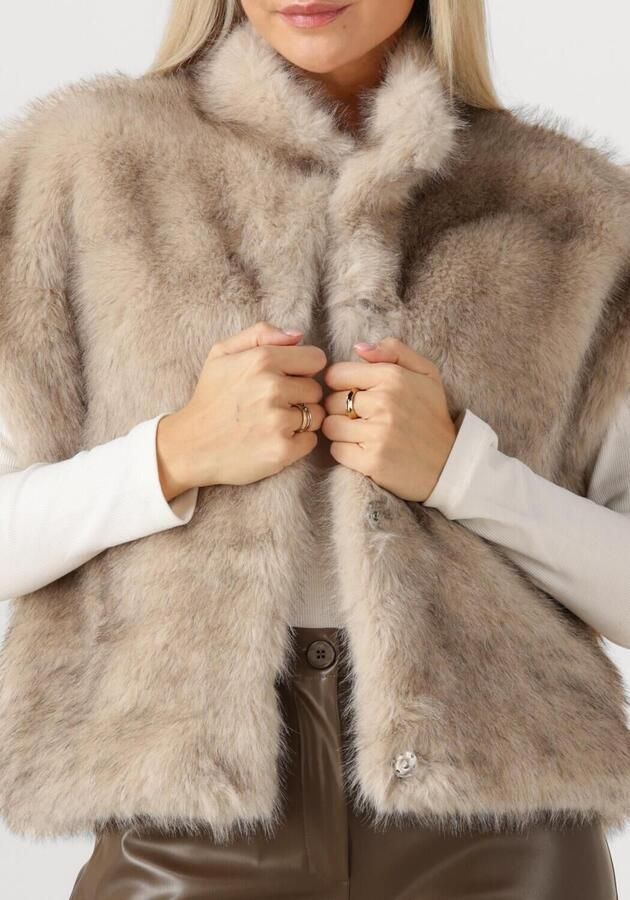 NEO NOIR Dames Jassen Kevini Faux Fur Vest Taupe - Foto 2