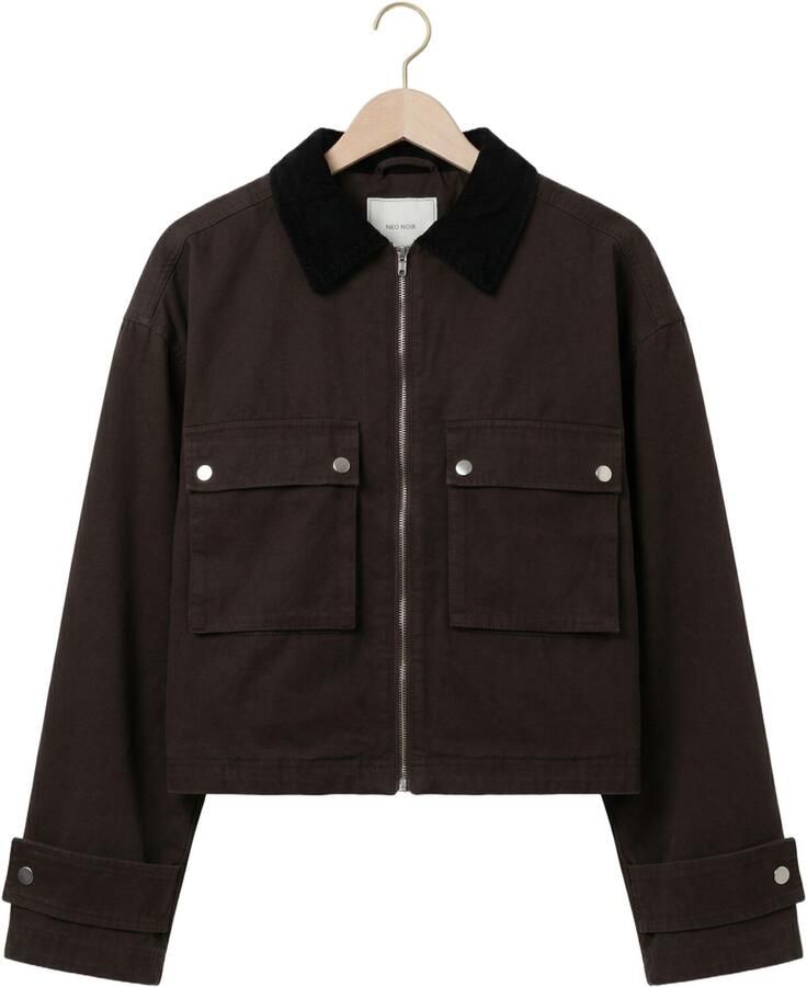 NEO NOIR Dames Jassen Rivera Canvas Boxy Jacket Bruin - Foto 2