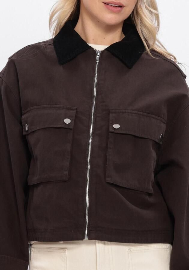 NEO NOIR Dames Jassen Rivera Canvas Boxy Jacket Bruin - Foto 4