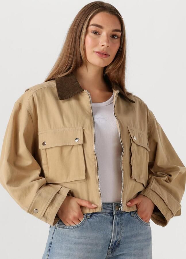 NEO NOIR Dames Jassen Rivera Canvas Boxy Jacket Camel - Foto 4