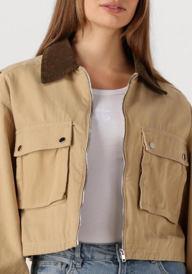 NEO NOIR Dames Jassen Rivera Canvas Boxy Jacket Camel - Foto 2