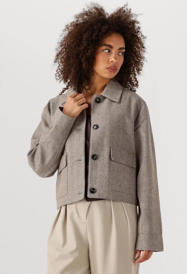 NEO NOIR Dames Jassen Romana Herringbone Jacket Taupe - Foto 4