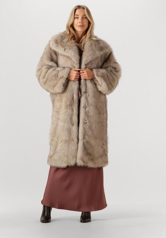 NEO NOIR Dames Jassen Stephanie Faux Fur Long Jacket Beige - Foto 4