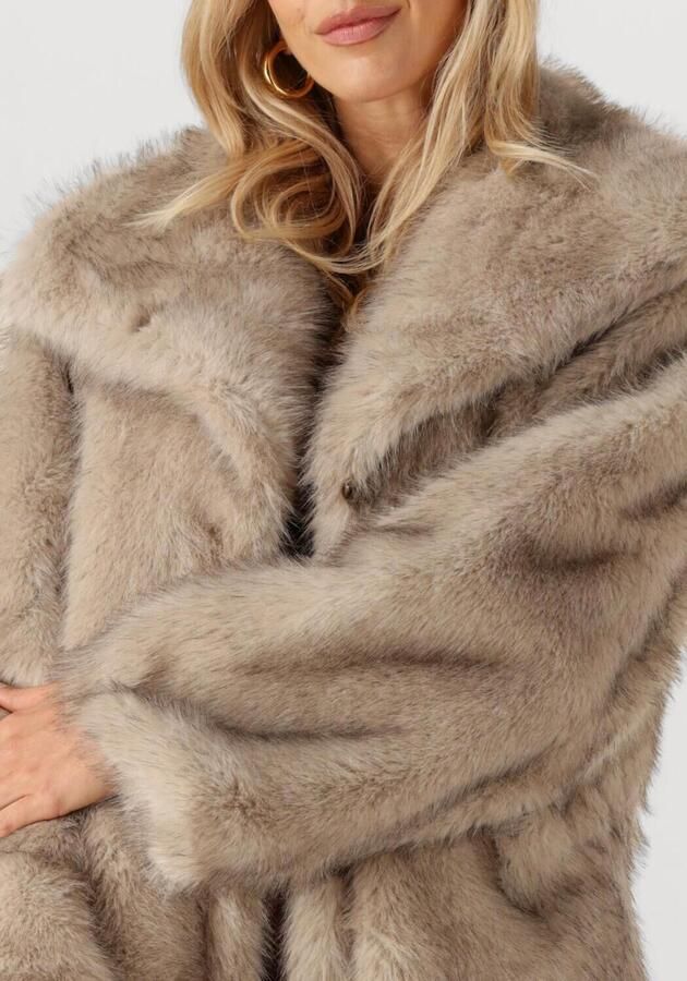NEO NOIR Dames Jassen Stephanie Faux Fur Long Jacket Beige - Foto 2