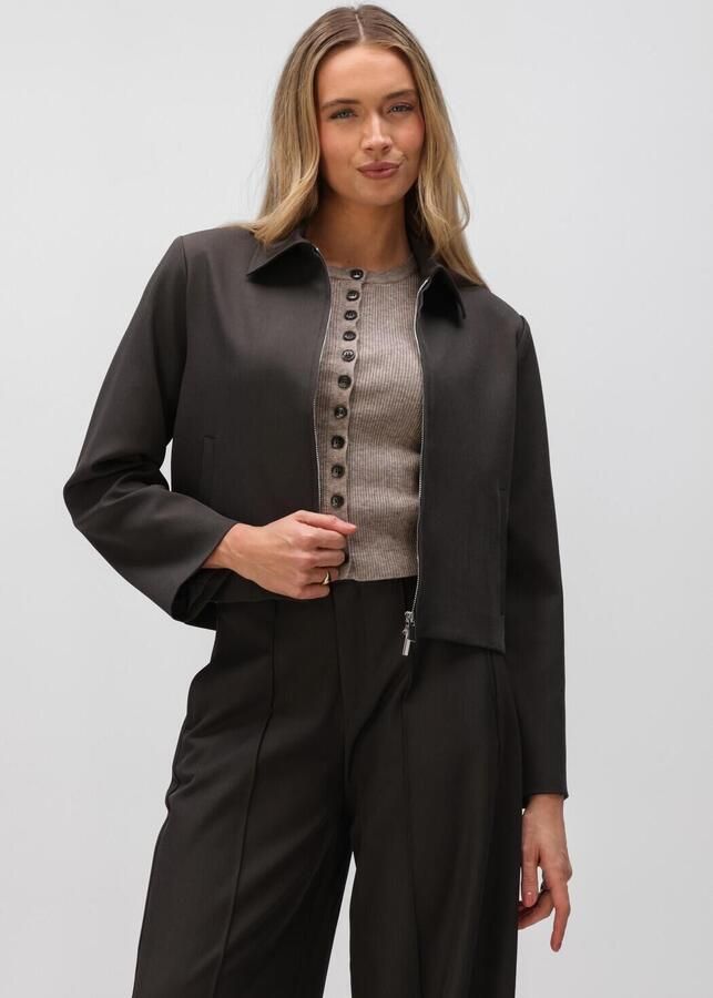 NEO NOIR Dames Jassen Vianney Structure Jacket Donkergrijs