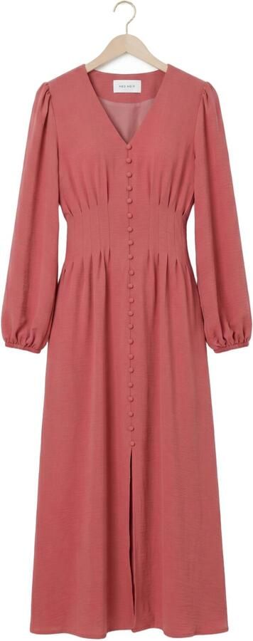 NEO NOIR Dames Jurken Annelie Solid Crepe Dress Rood - Foto 4