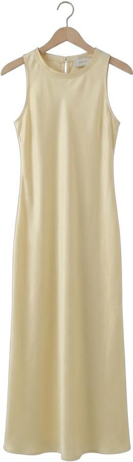 NEO NOIR Dames Jurken Celinie Heavy Sateen Dress Butter Yellow - Foto 4