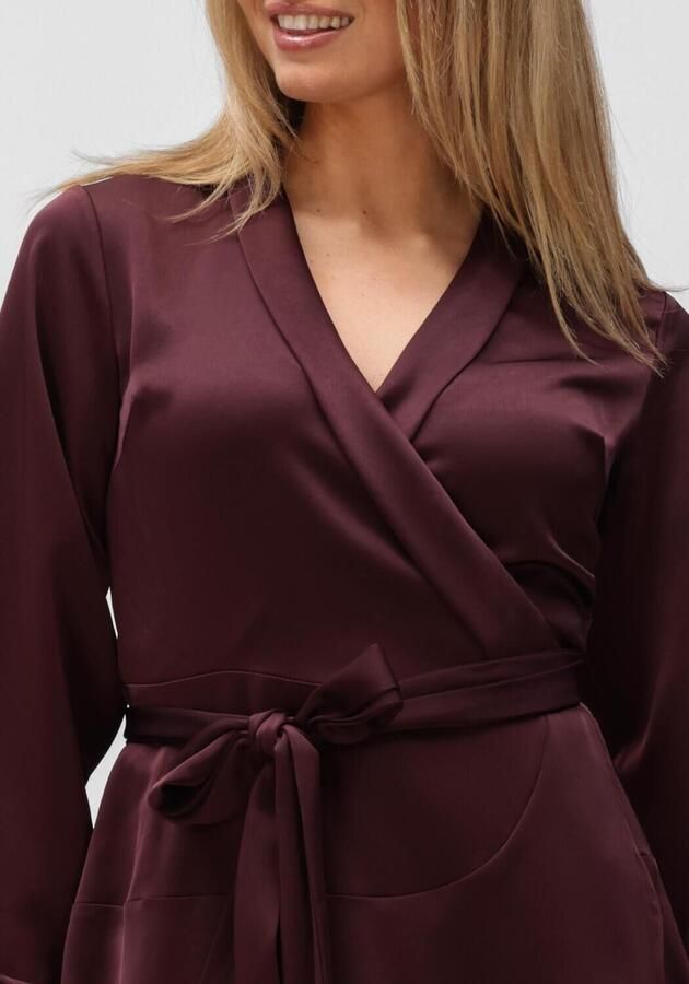 NEO NOIR Dames Jurken Colbie Heavy Sateen Dress Bordeaux - Foto 3
