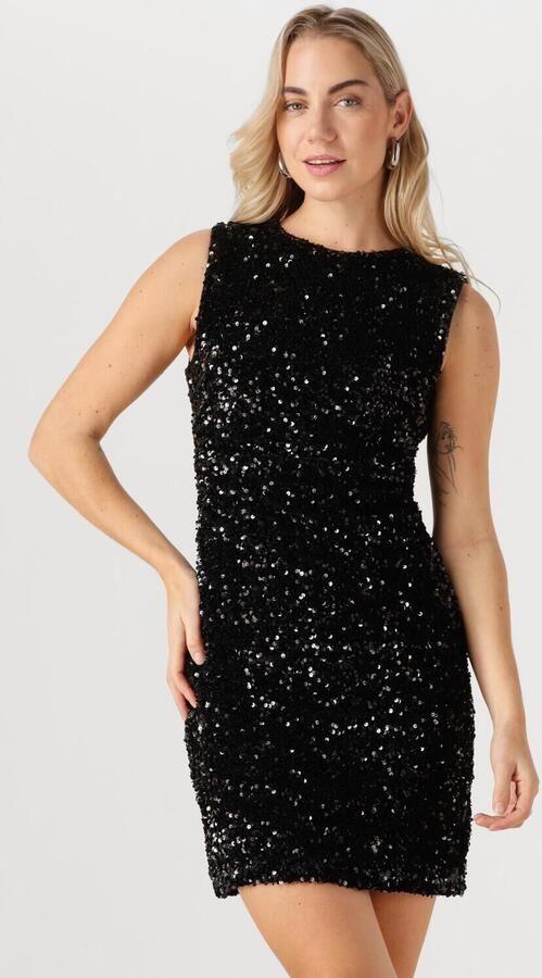 NEO NOIR Dames Jurken Fabya Velvet Sequins Dress Zwart