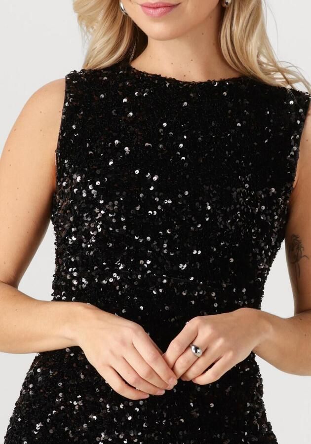 NEO NOIR Dames Jurken Fabya Velvet Sequins Dress Zwart - Foto 2