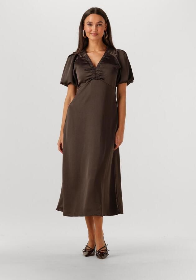 NEO NOIR Dames Jurken Illiana Heavy Sateen Dress Bruin - Foto 3