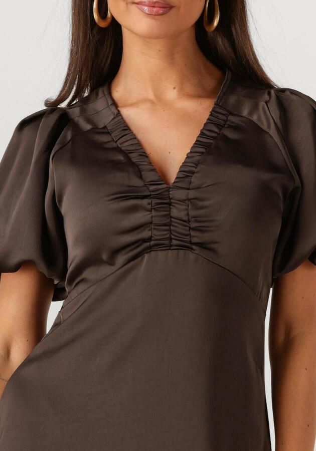 NEO NOIR Dames Jurken Illiana Heavy Sateen Dress Bruin
