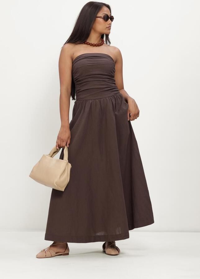 NEO NOIR Dames Jurken Kima Linen Dress Bruin